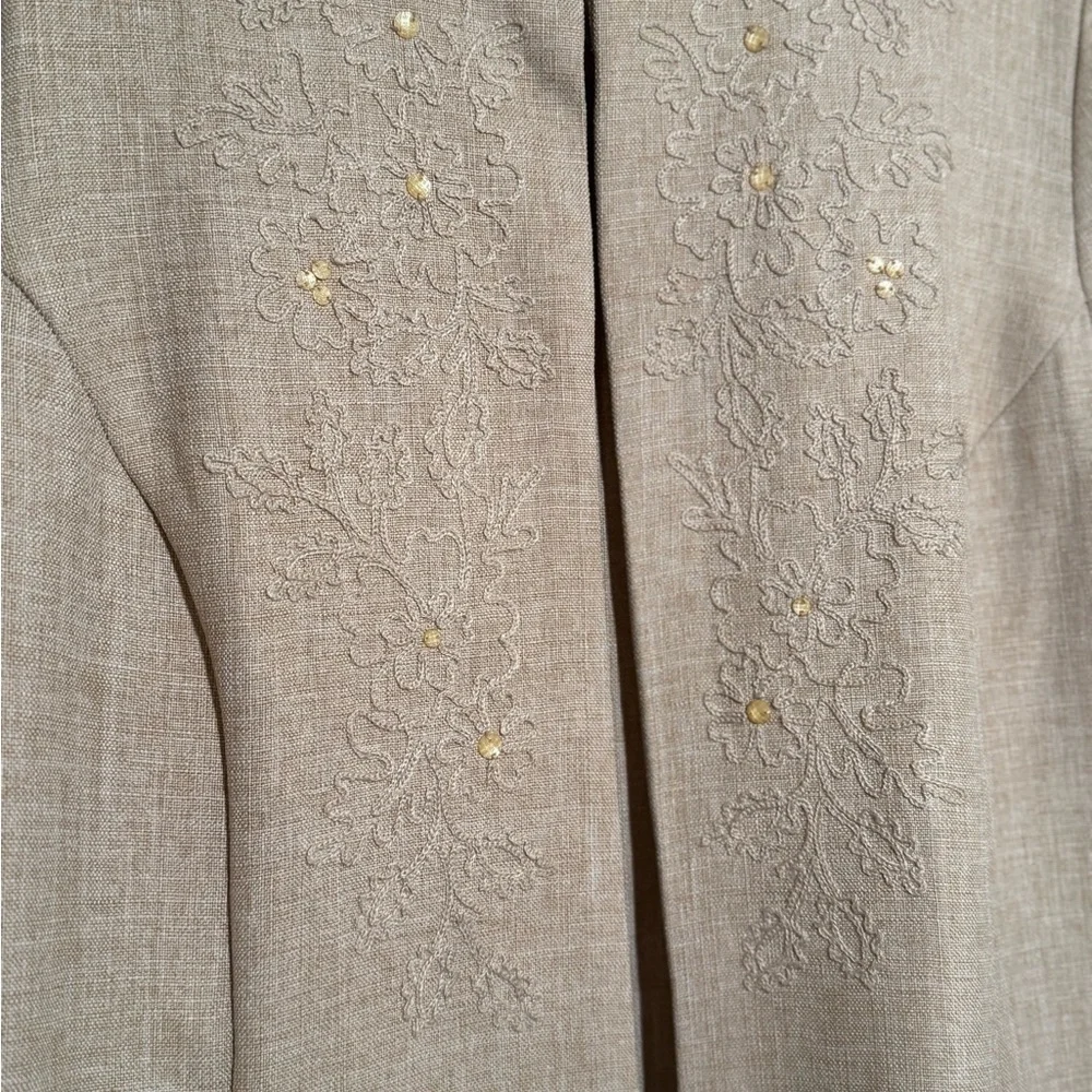 Alfred Dunner Beige Floral Women's Blazer Size 12 - Picture 4 of 6